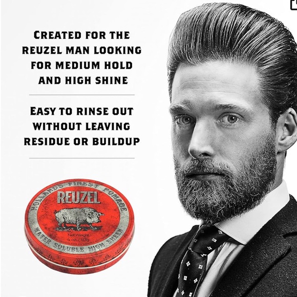 Reuzel Red Pomade - 113g MEDIUM HOLD - HIGH SHINE - WATER SOLUBLE - Picture 3 of 3
